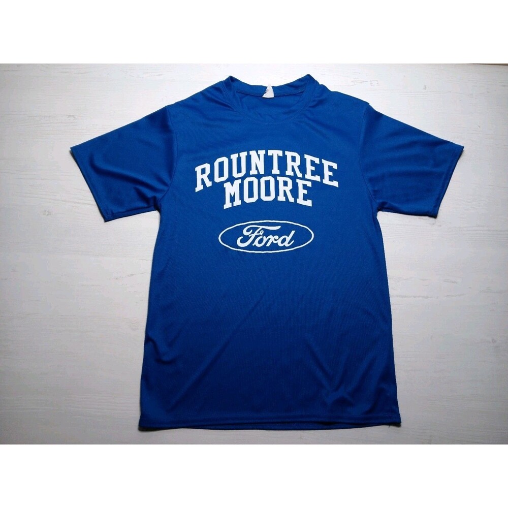 Ford Roundtree Moore Blue T-Shirt Size Small.  Defect See Pics